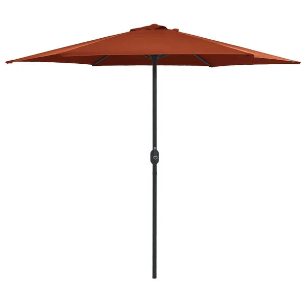 Parasol de jardin et mât en aluminium 270x246 cm Terre cuite
