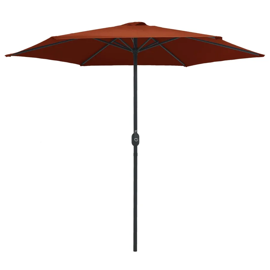 Parasol de jardin et mât en aluminium 270x246 cm Terre cuite - 2