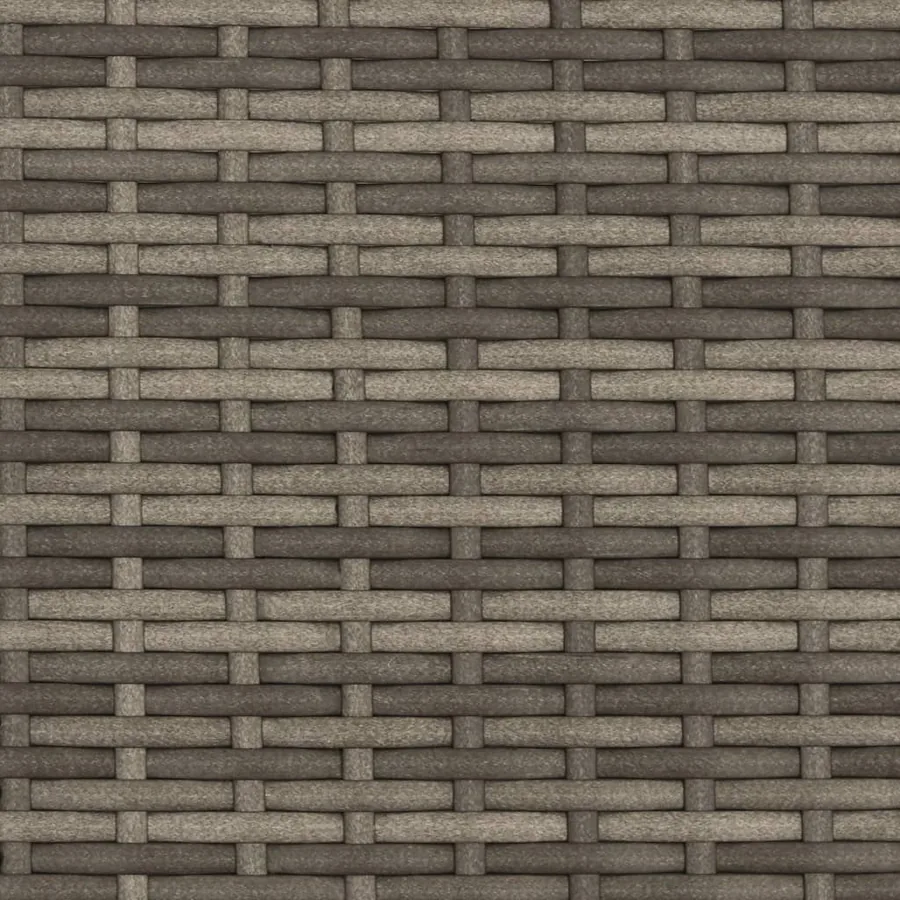 Chaise longue avec auvent et coussins gris résine tressée - 10