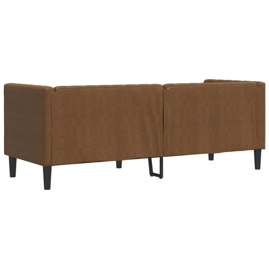 Canapé à 3 places Chesterfield marron similicuir daim - 6