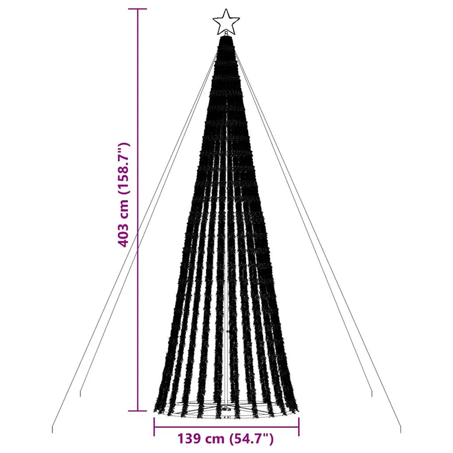 Sapin de Noël à LED 1028 LED blanc chaud 403 cm - 11