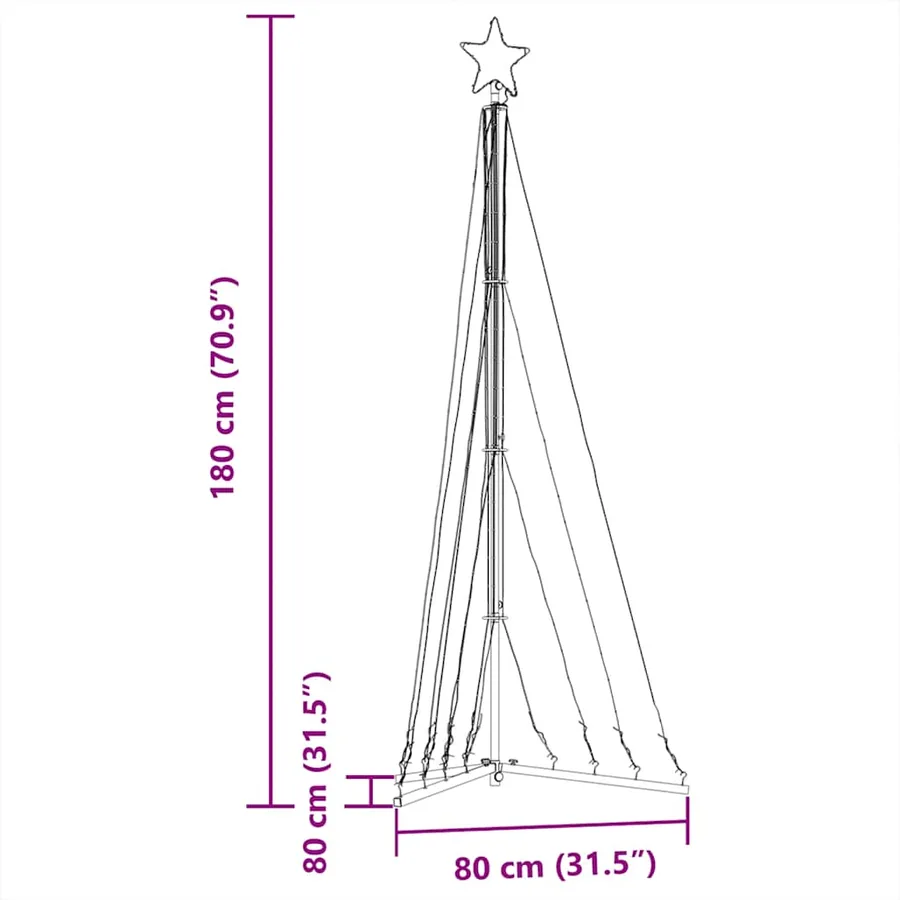 Sapin de Noël à LED 339 LED blanc chaud 187 cm - 11