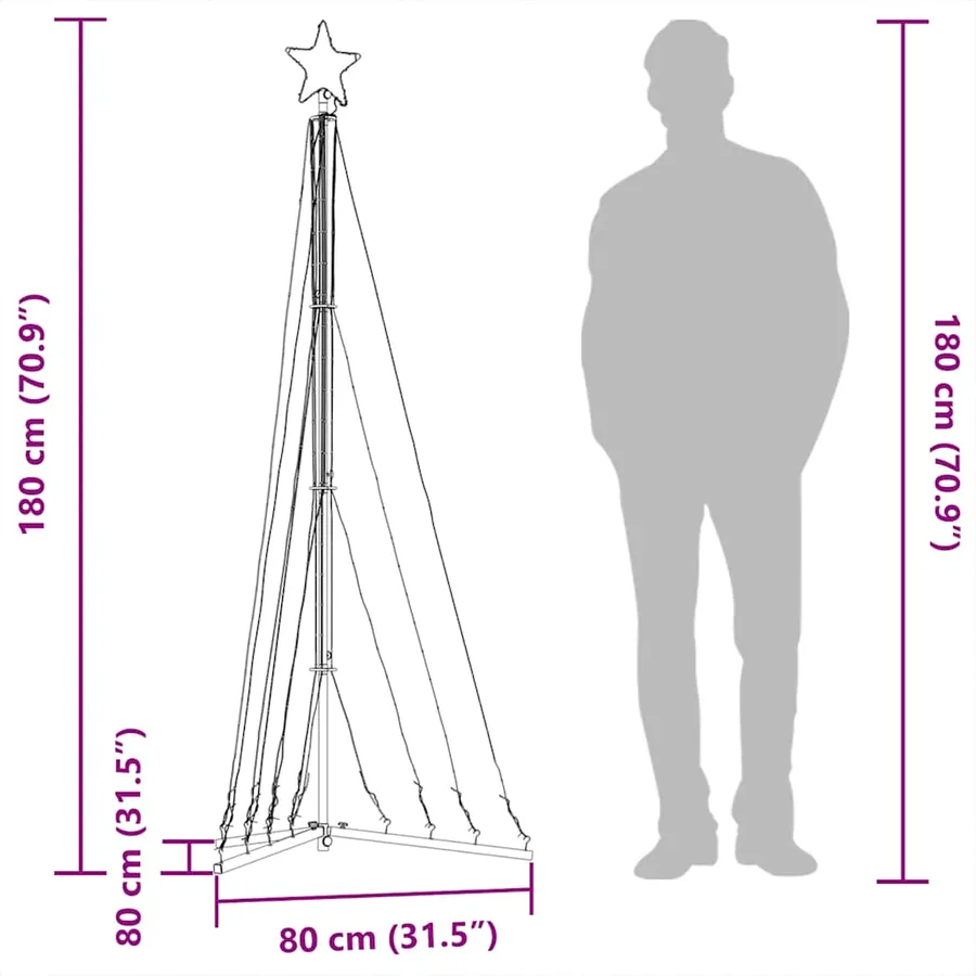 Sapin de Noël à LED 339 LED blanc chaud 187 cm - 12