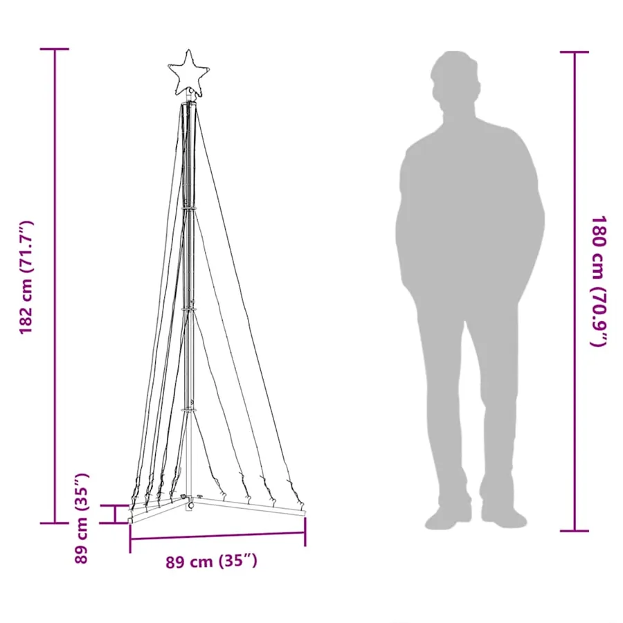 Sapin de Noël à LED 339 LED blanc chaud 182 cm - 12