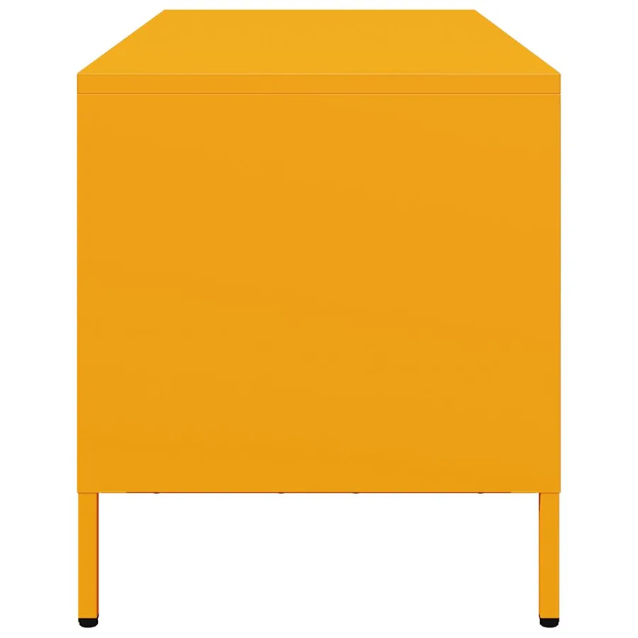 Meuble TV jaune moutarde 68x39x43,5 cm acier laminé à froid - 6
