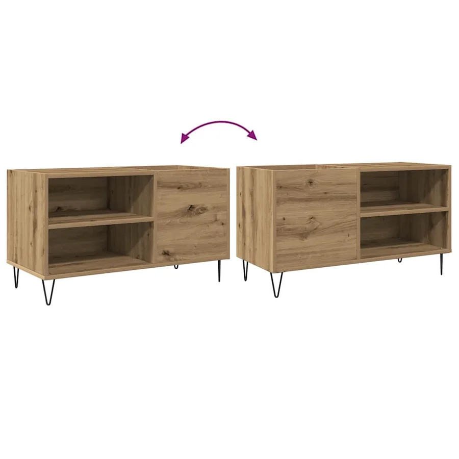 Armoire à disques chêne artisanal 84,5x38x48 cm bois ingénierie - 7