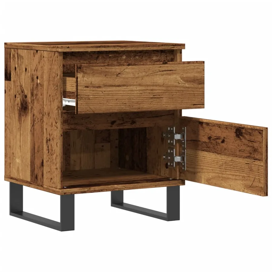 Tables de chevet 2 pcs vieux bois 40x35x50 cm bois d’ingénierie - 5