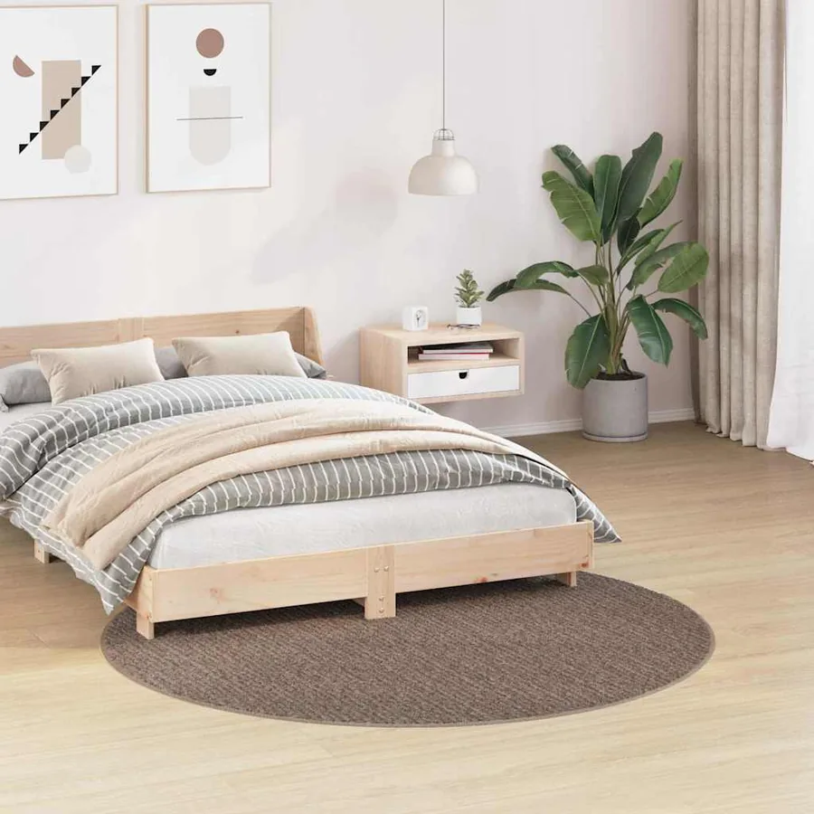 Tapis Shaggy Anti-dérapant Marron 160 x 160 cm PP - 3
