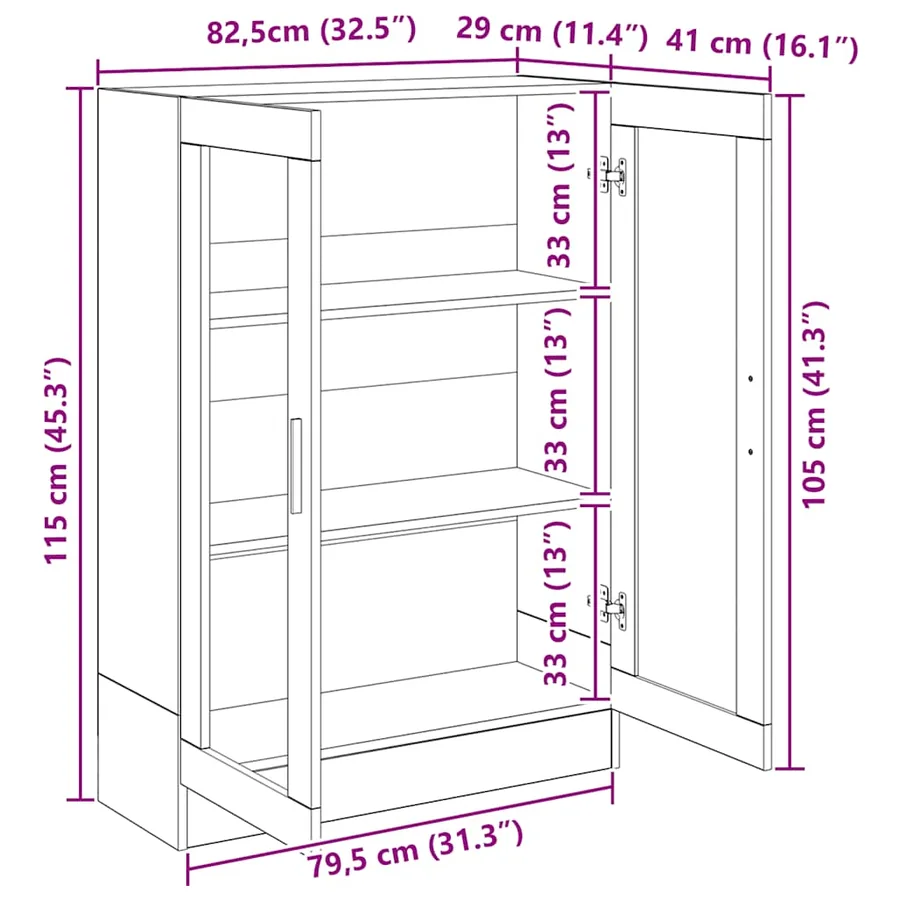 Bibliothèque chêne artisanal 82,5x30,5x115 cm bois d'ingénierie - 13