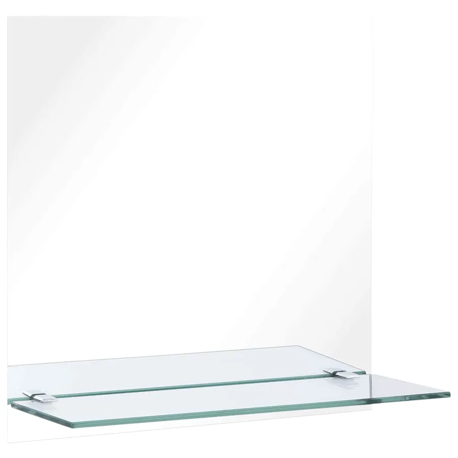 Miroir mural avec étagère 30x30 cm Verre trempé - 2