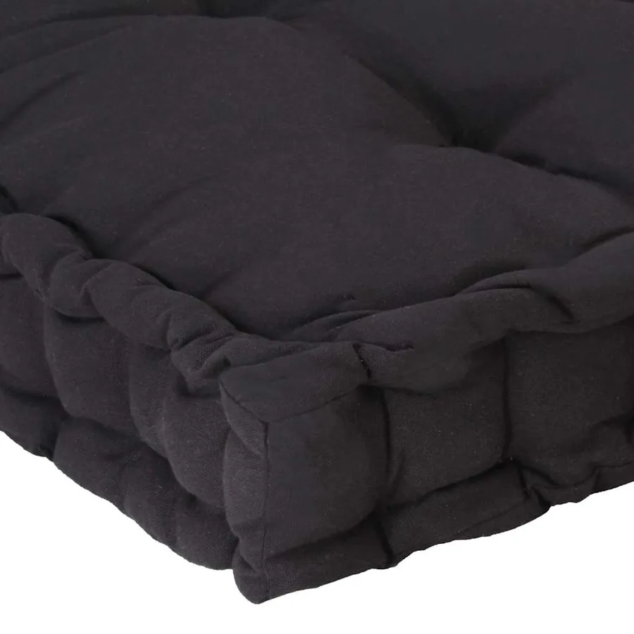 Coussin de plancher de palette Coton 120x40x7 cm Noir - 7
