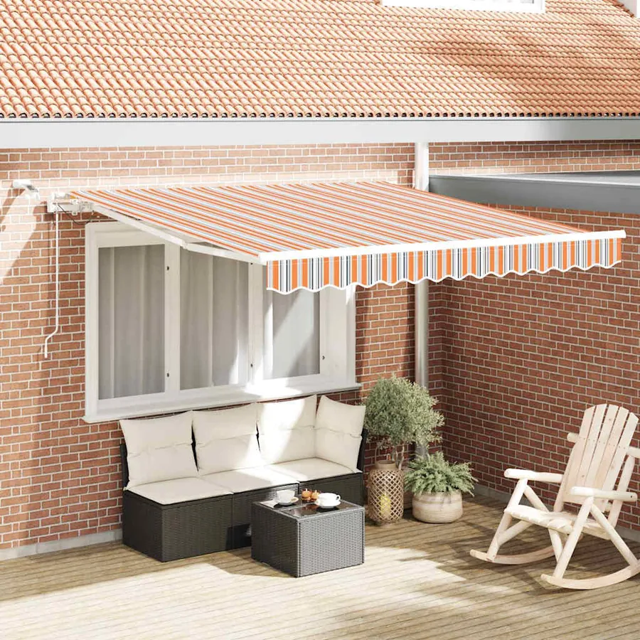 Auvent rétractable Multicolore 350 x 250 cm Polyester