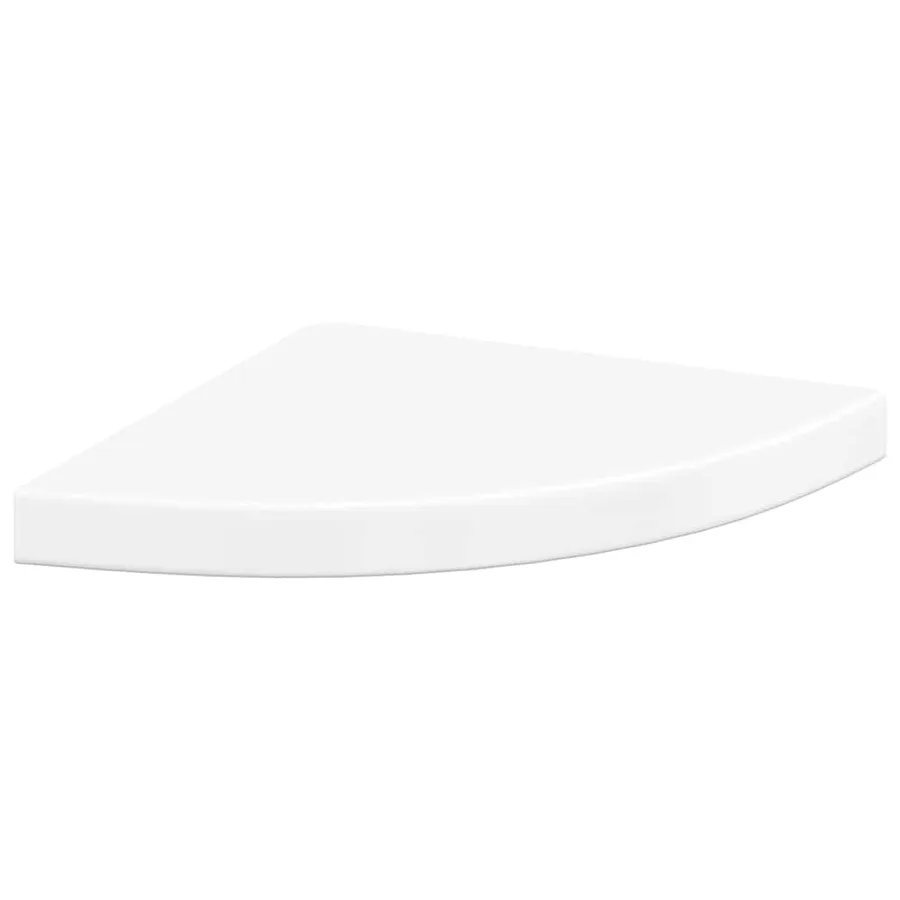 Étagères d'angle flottantes 4pcs blanc brillant 35x35x3,8cm MDF - 5