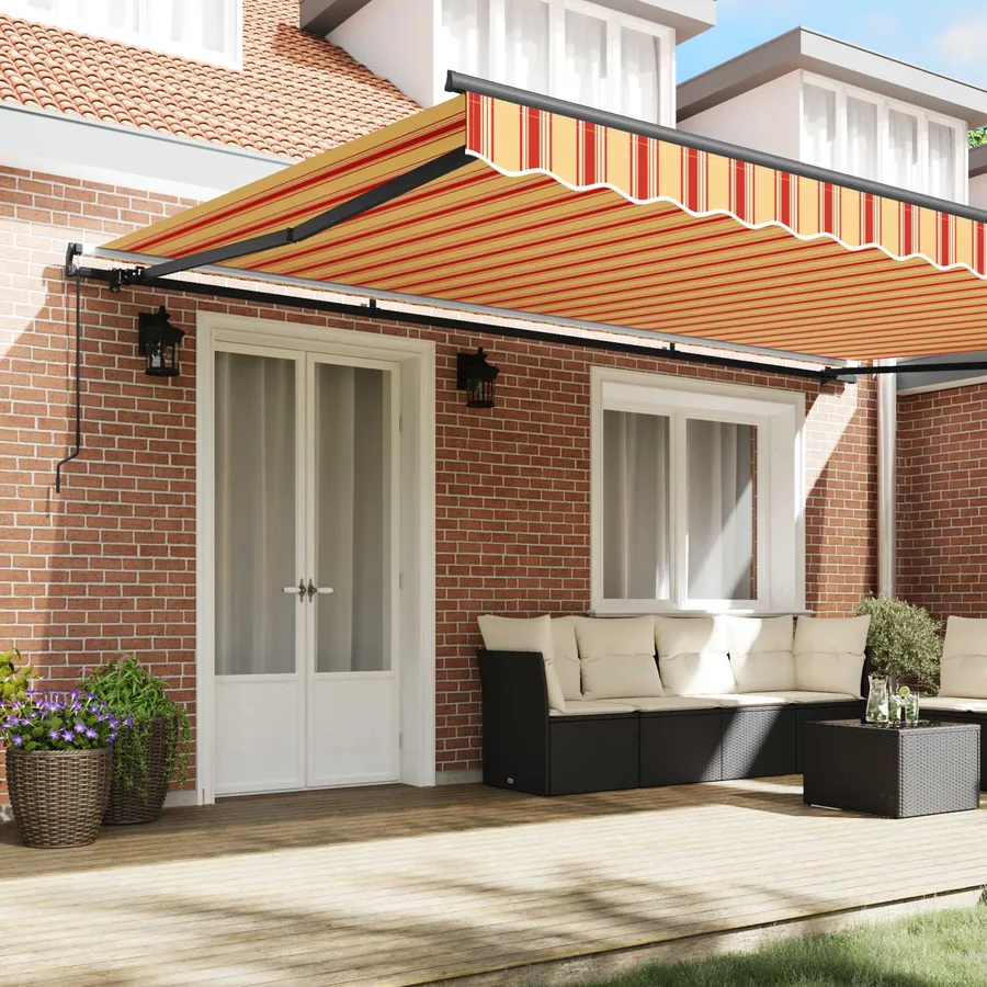 Auvent rétractable Jaune et Orange 500 × 300 cm - 3