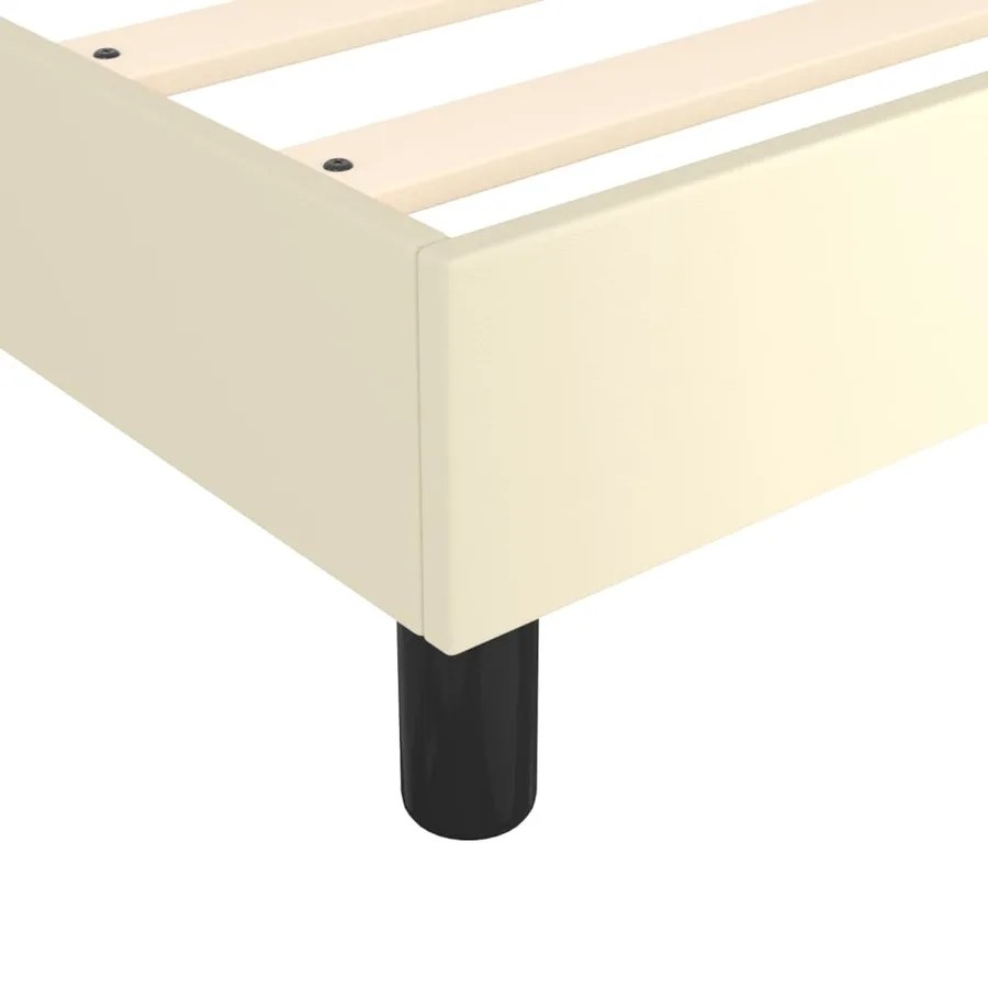 Sommier à lattes de lit avec matelas Crème 140x200cm Similicuir - 7