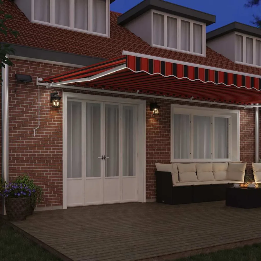 Auvent rétractable orange et marron 600 × 350 cm - 3