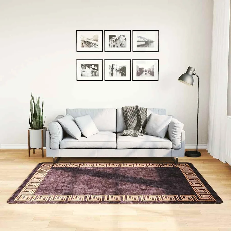 Tapis lavable 120x180 cm noir et doré