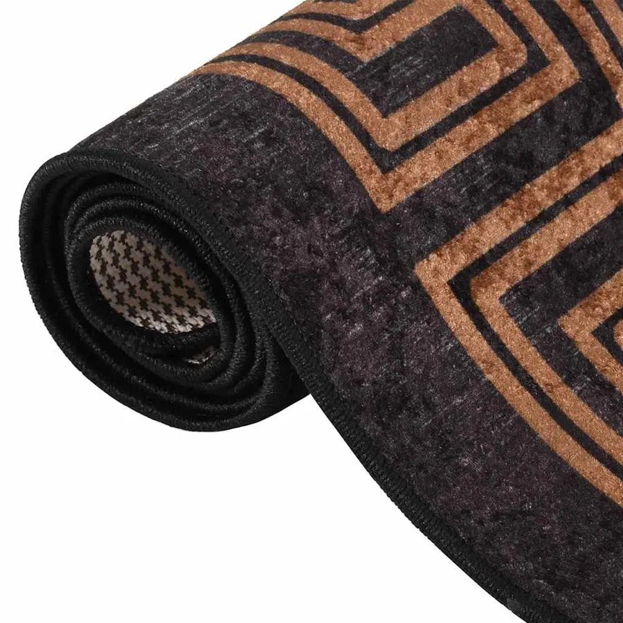 Tapis lavable 120x180 cm noir et doré - 4