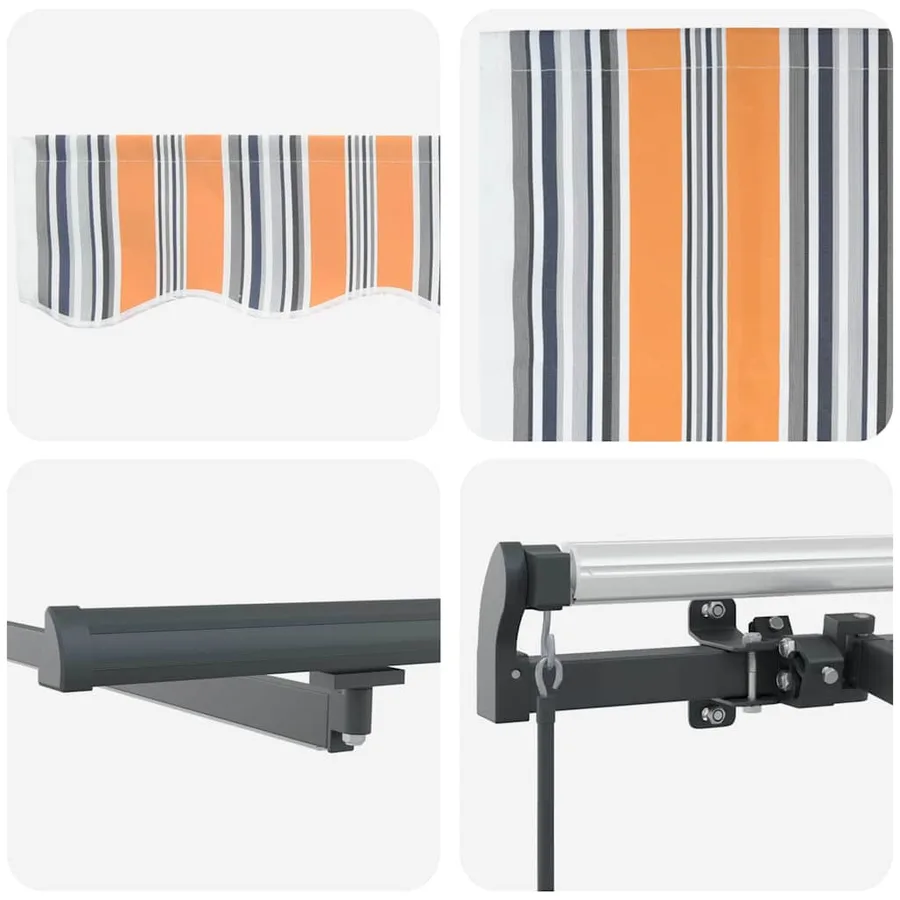 Auvent rétractable Multicolore 400 × 300 cm Tissu et Aluminium - 8