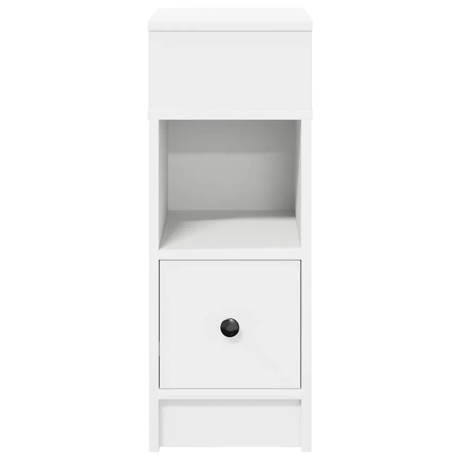 Table de chevet avec tiroir blanc 25x31x66 cm - 4