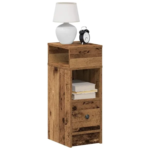 Table de chevet avec tiroir en bois ancien 25x31x66 cm