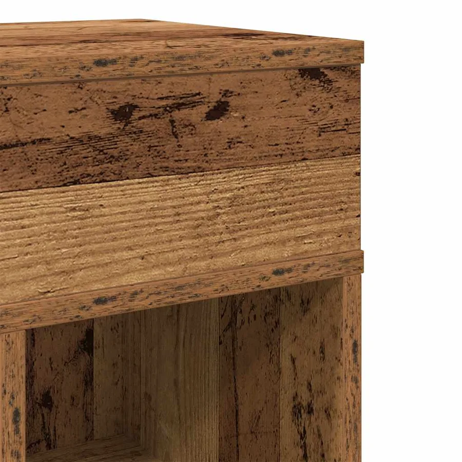 Table de chevet avec tiroir en bois ancien 25x31x66 cm - 9