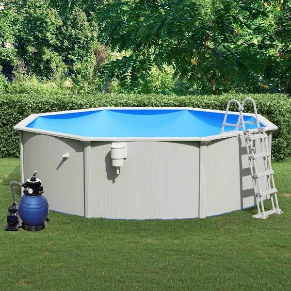 Piscine avec pompe filtrante à sable et échelle 460x120 cm