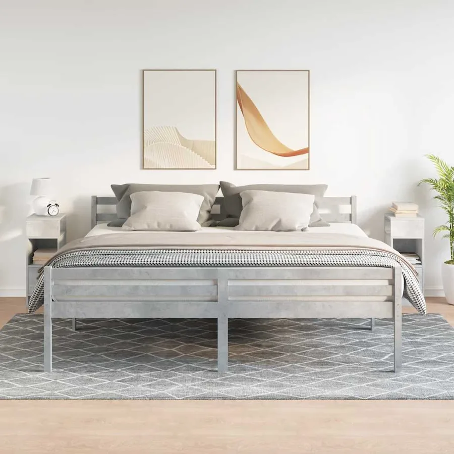 Tables de chevet 2 pcs avec tiroir gris béton 25x31x66 cm - 3