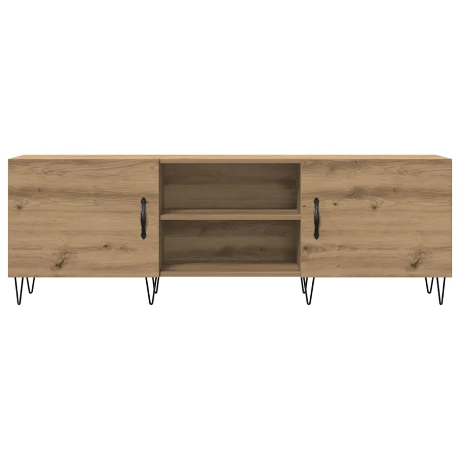 Meuble TV chêne artisanal 150x30x50 cm bois d'ingénierie - 4