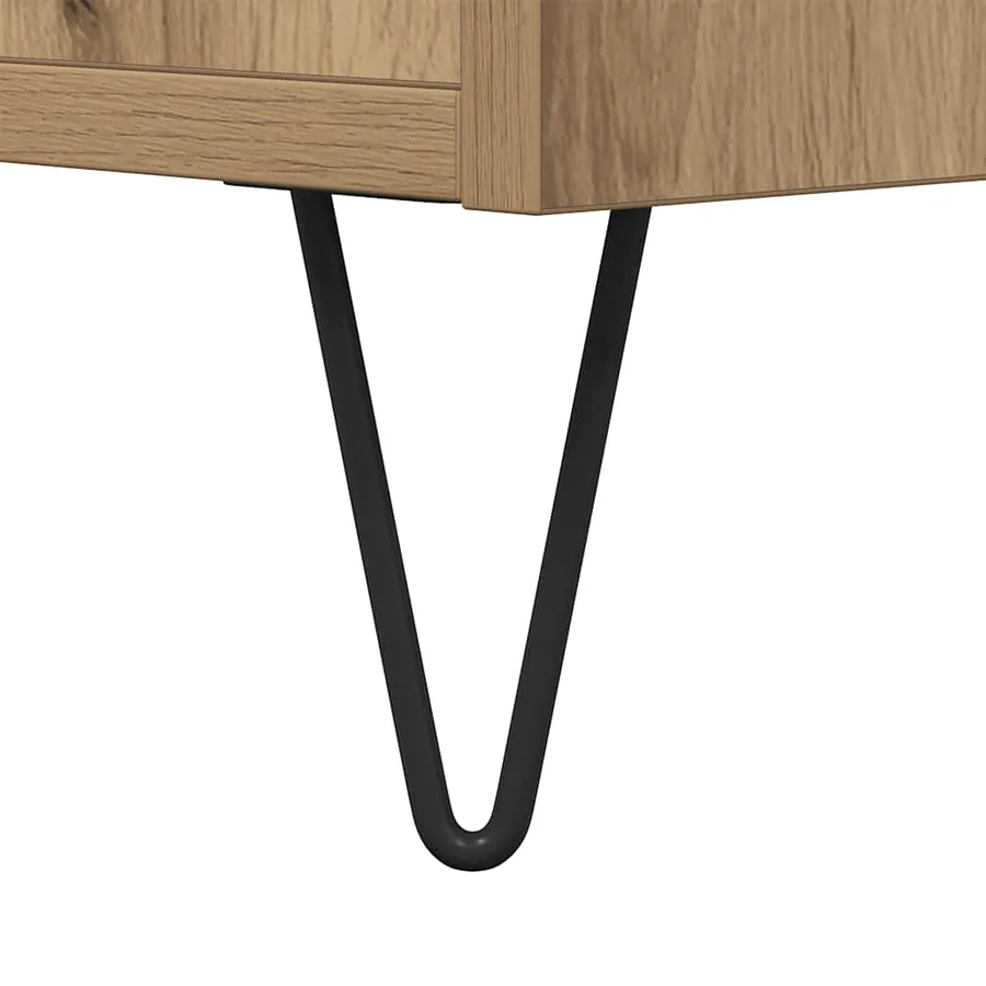 Meuble TV chêne artisanal 150x30x50 cm bois d'ingénierie - 9