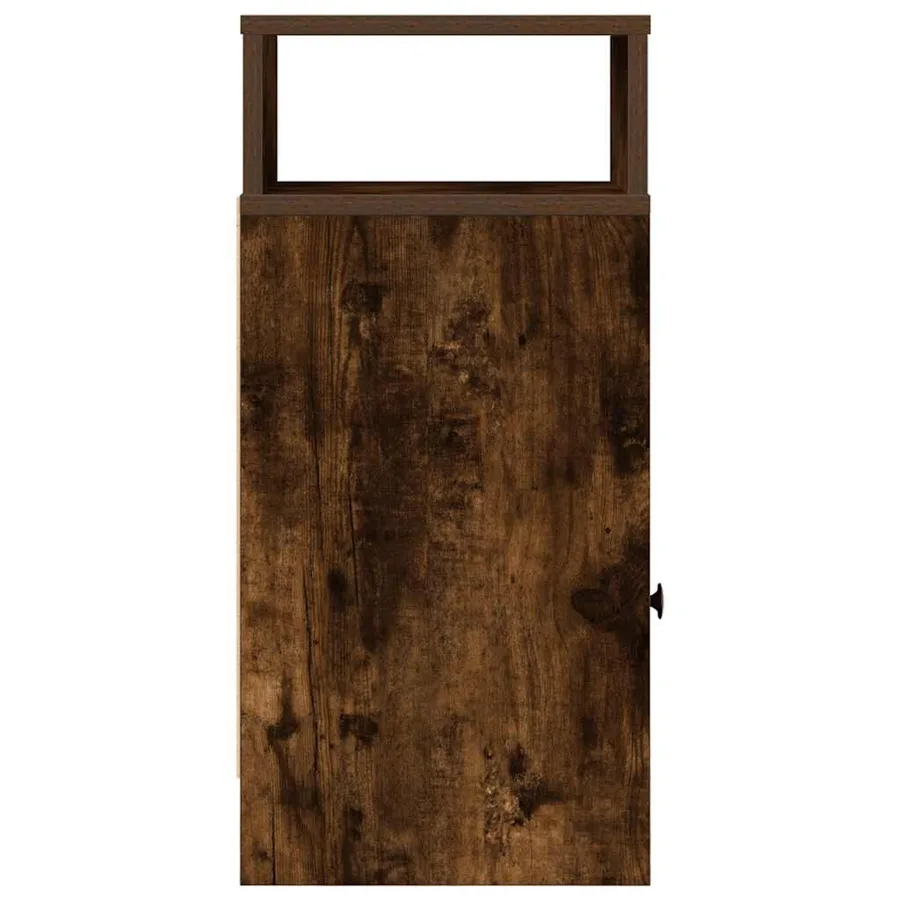 Tables de chevet 2 pcs avec tiroir chêne fumé 25x31x66 cm - 7