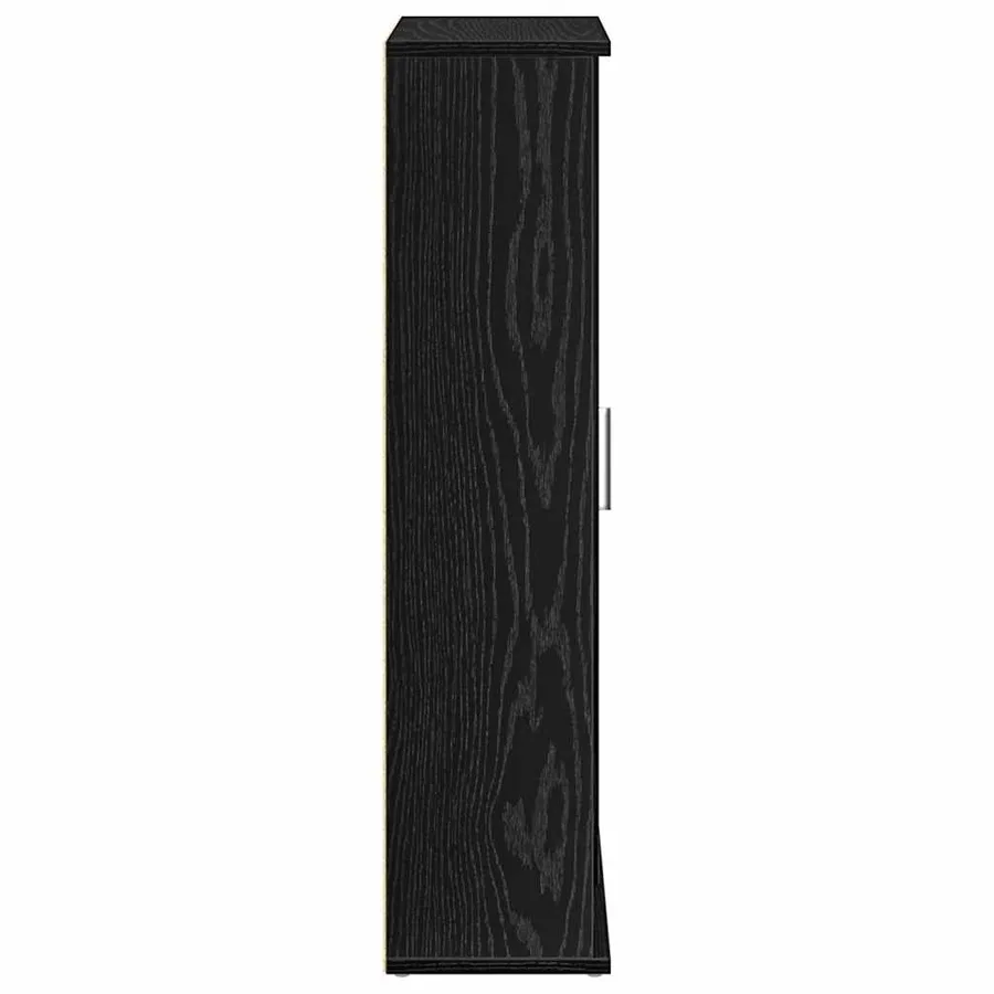 Meuble de salle de bain avec porte-rouleau noir 39x22x90 cm - 6