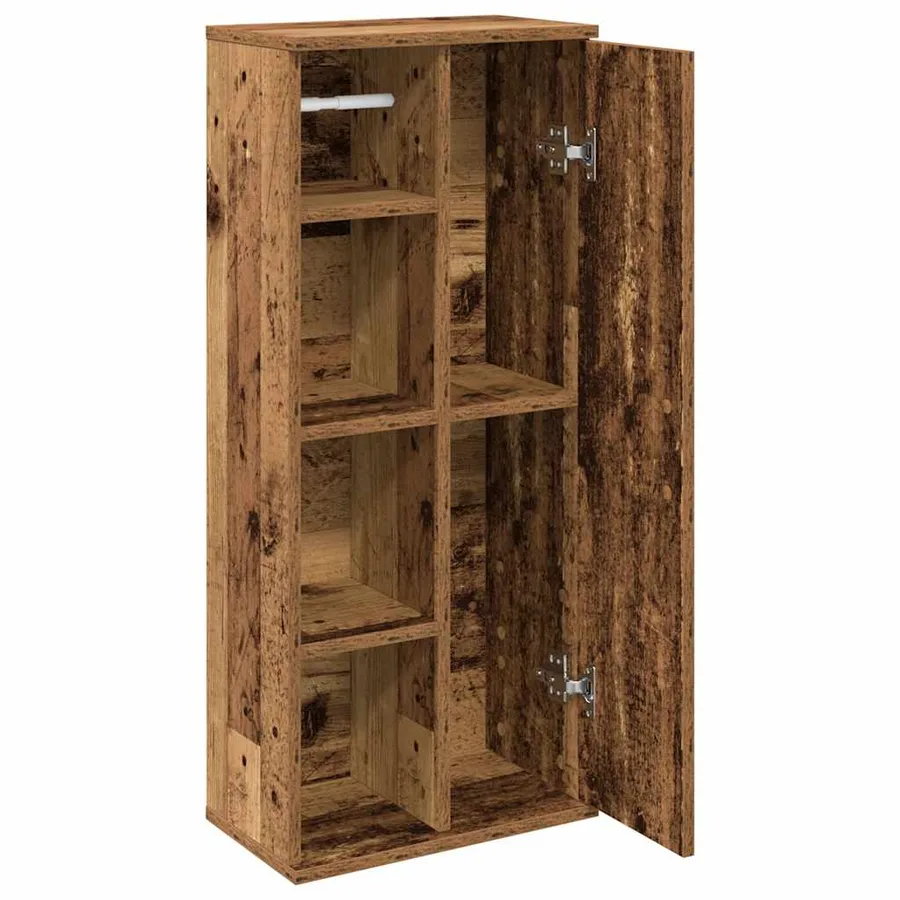 Meuble de salle de bain avec porte-rouleau vieux bois - 5