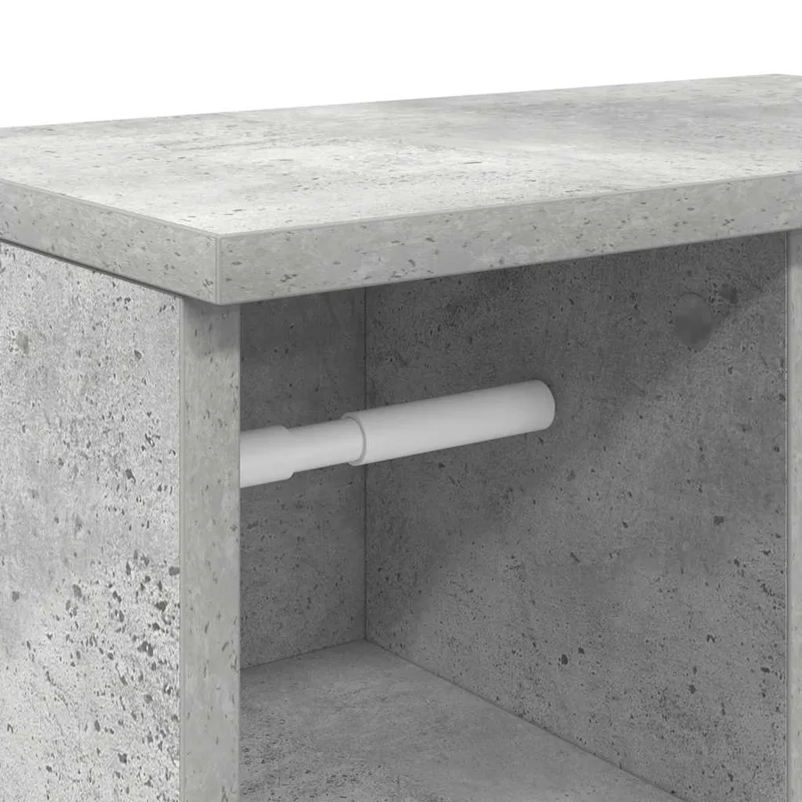 Meuble de salle de bain avec porte-rouleau gris béton - 9