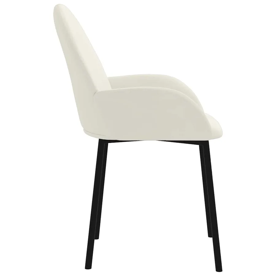 Chaises à manger lot de 2 Crème Velours - 5