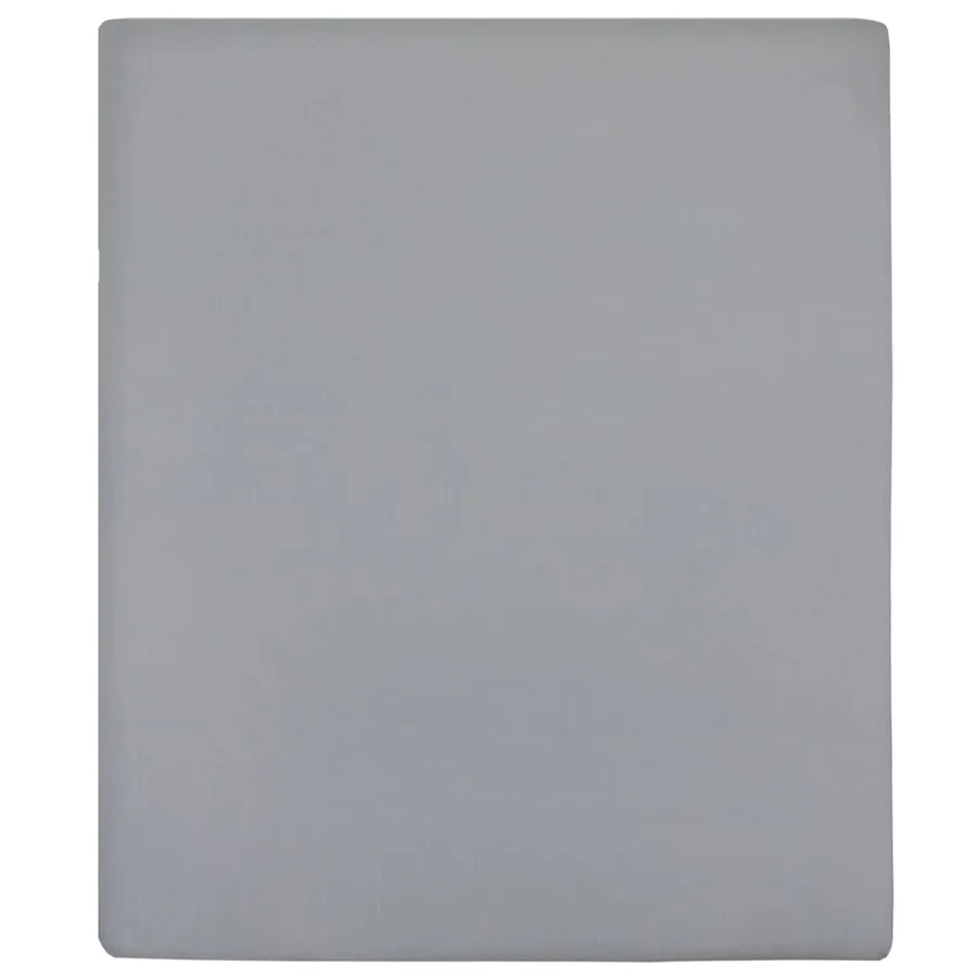 Drap-housse Jersey Gris 100x200 cm Coton - 2