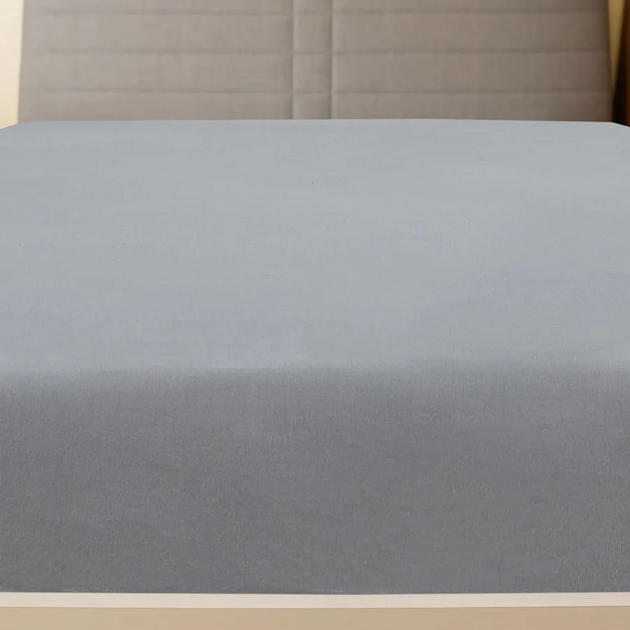 Drap-housse Jersey Gris 100x200 cm Coton - 3