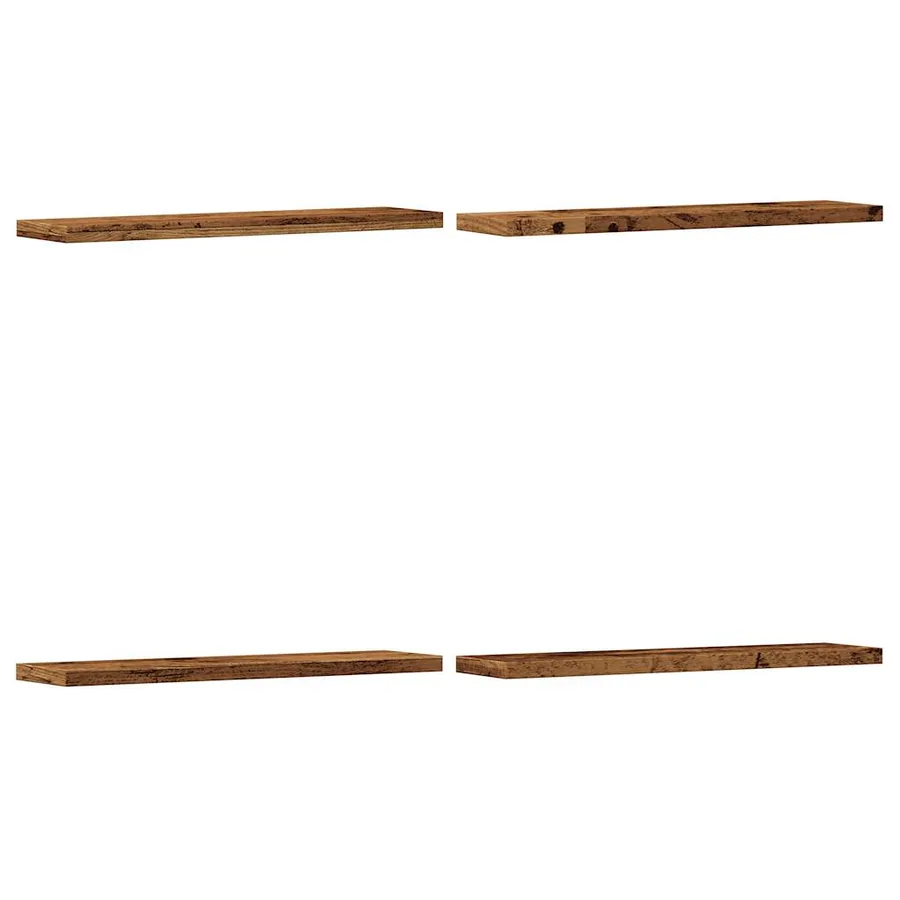 Étagères murales 4 pcs vieux bois 40x20x1,5cm bois d'ingénierie - 2