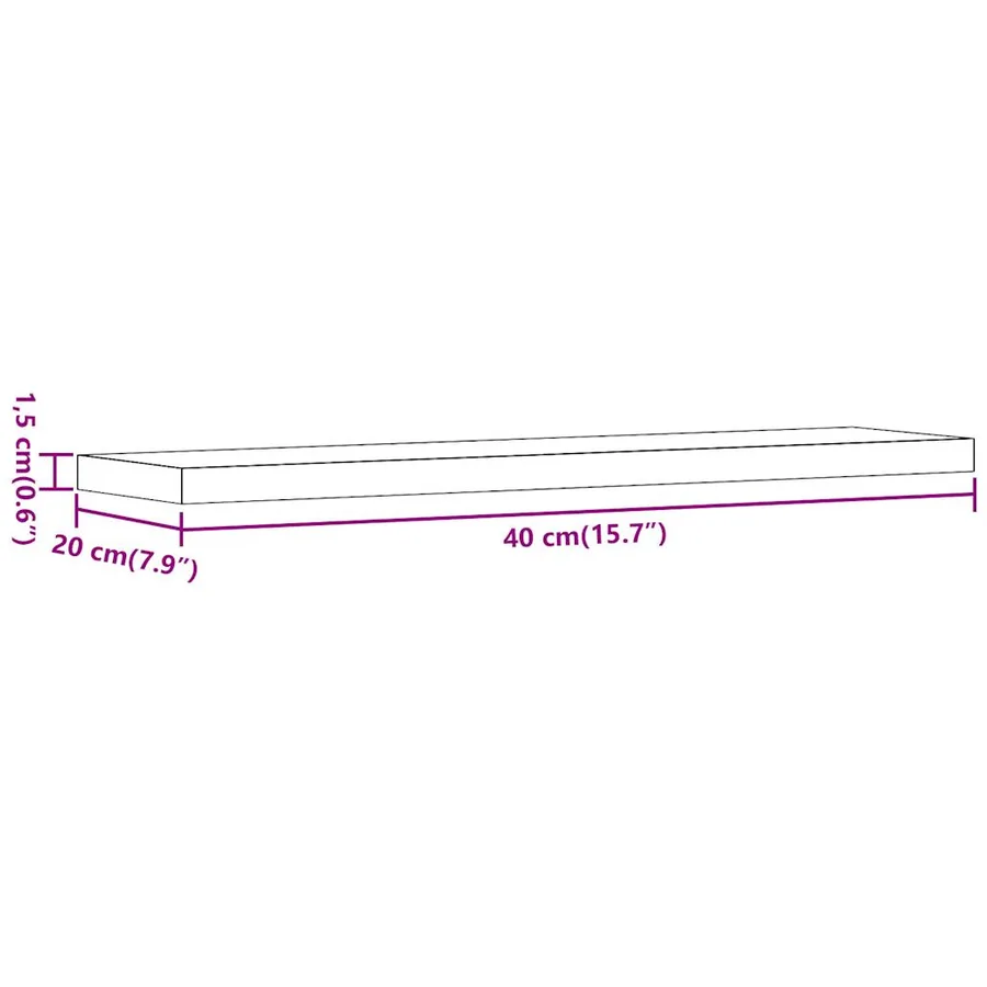 Étagères murales 4 pcs vieux bois 40x20x1,5cm bois d'ingénierie - 9