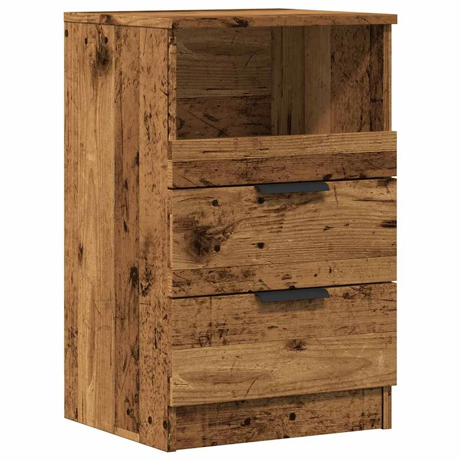 Table de chevet vieux bois 40x36x65 cm bois d'ingénierie - 2