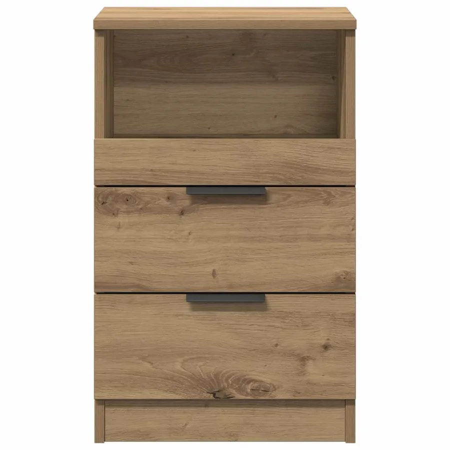 Table de chevet chêne artisanal 40x36x65 cm bois d'ingénierie - 6