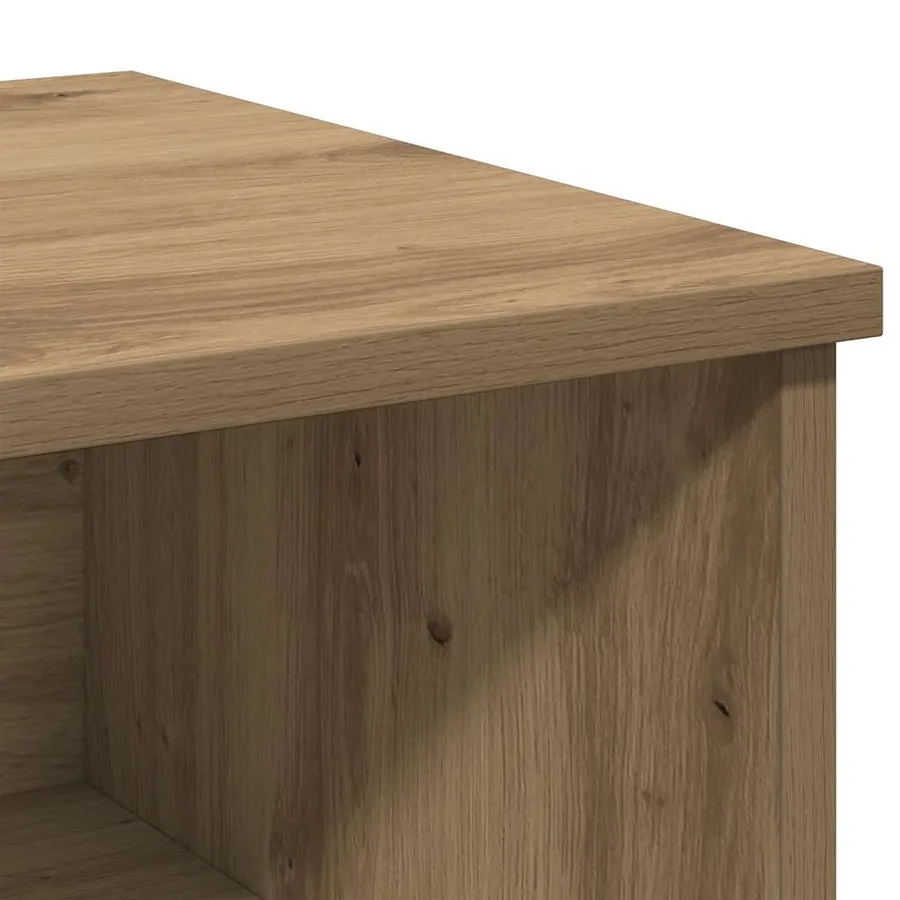 Table de chevet chêne artisanal 40x36x65 cm bois d'ingénierie - 9
