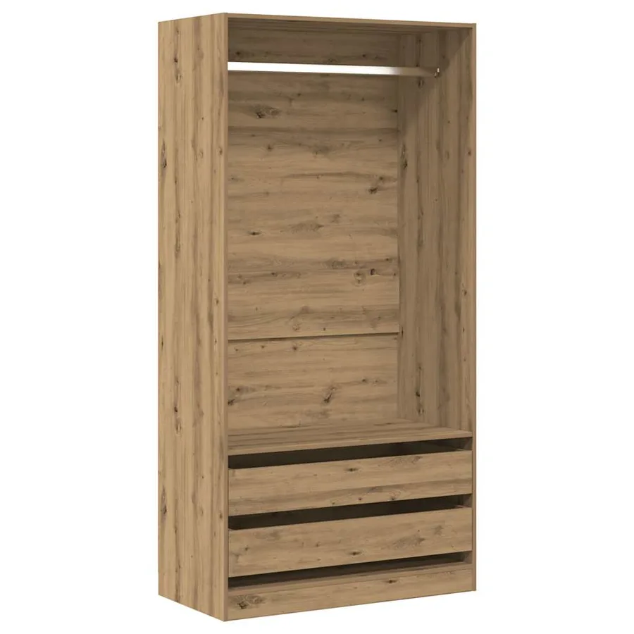 Garde-robe chêne artisanal 100x50x200 cm bois d'ingénierie - 2