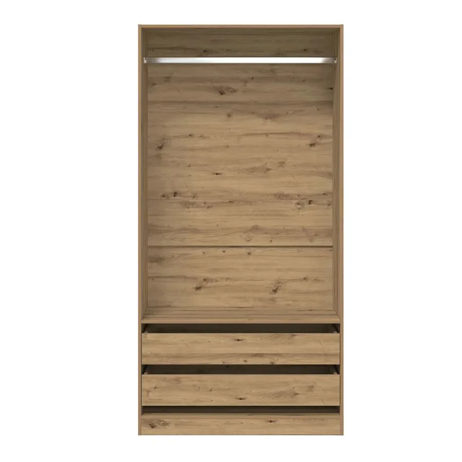 Garde-robe chêne artisanal 100x50x200 cm bois d'ingénierie - 4
