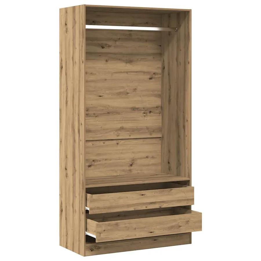 Garde-robe chêne artisanal 100x50x200 cm bois d'ingénierie - 7