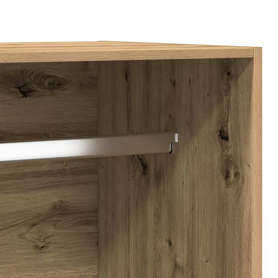 Garde-robe chêne artisanal 100x50x200 cm bois d'ingénierie - 8