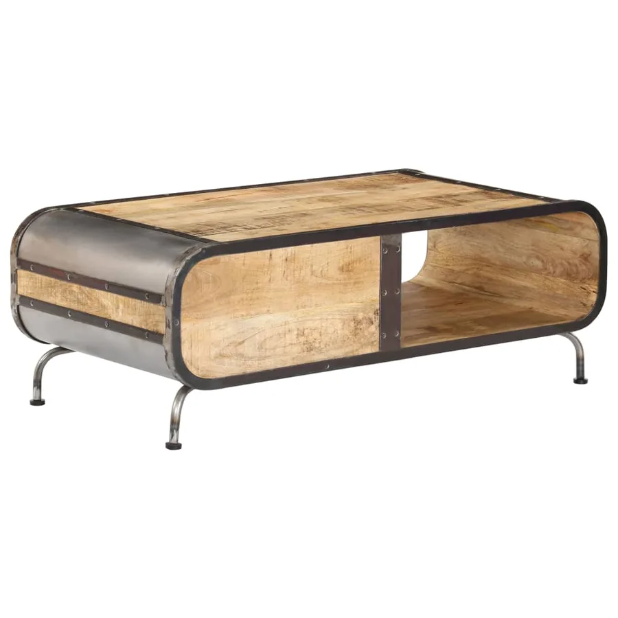 Table basse 100x50x35 cm Bois de manguier massif - 3