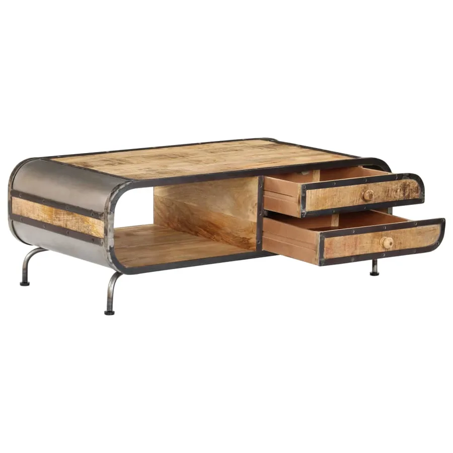 Table basse 100x50x35 cm Bois de manguier massif - 5