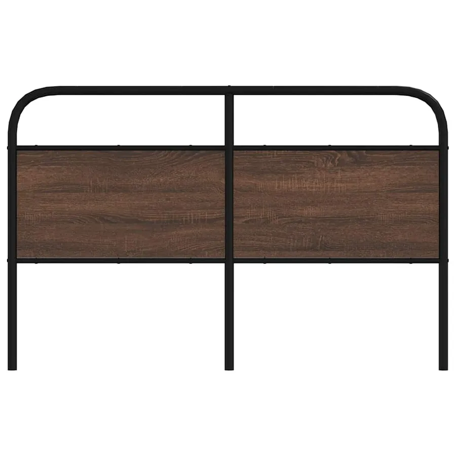 Tête de lit de remplacement chêne marron 160 cm acier et bois d'ingénierie - 3