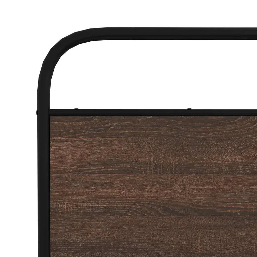 Tête de lit de remplacement chêne marron 160 cm acier et bois d'ingénierie - 6